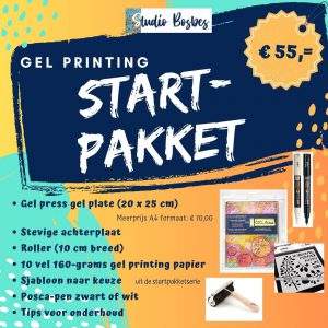 startpakket gel printing: alles wat je nodig hebt om te beginnen met gel printing. Superdeal!